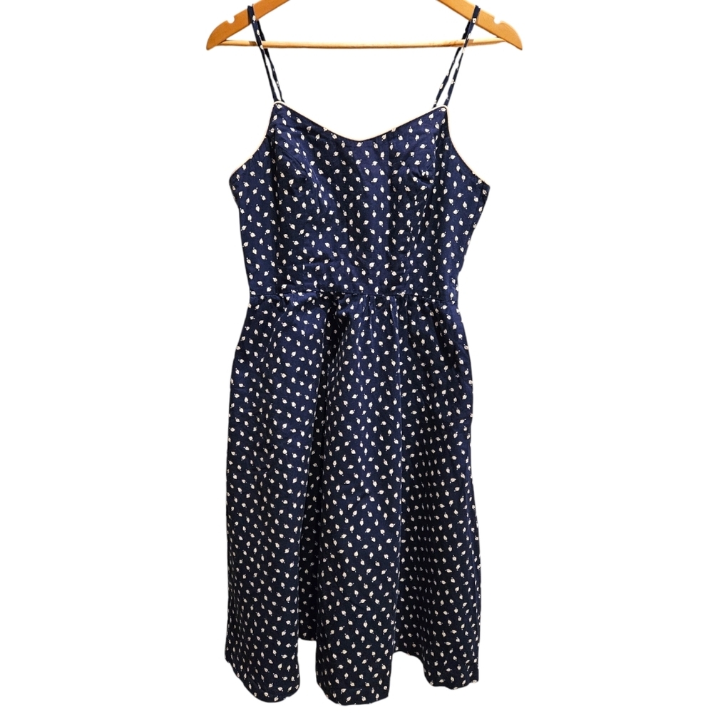 Vintage Nu‎ Mode knee length navy sun dress